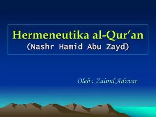 hermeneutika al qur an nashr hamid abu zayd