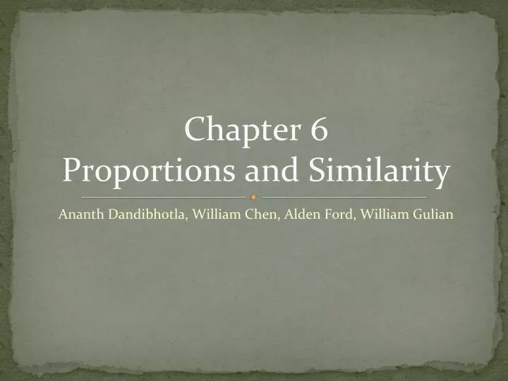 chapter 6 proportions and similarity