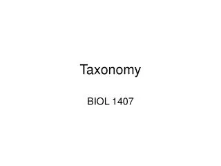 Taxonomy