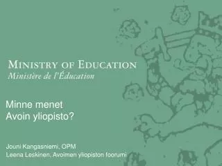 minne menet avoin yliopisto