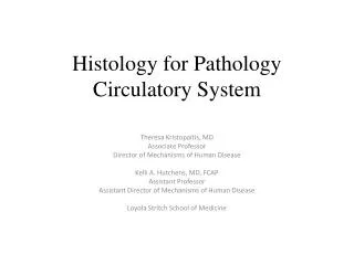 Histology for Pathology Circulatory System