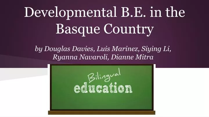 developmental b e in the basque country