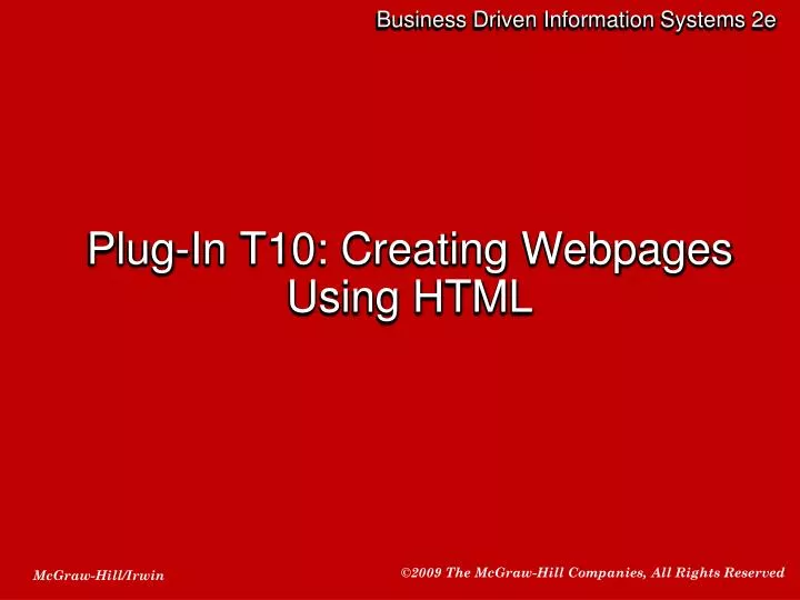 plug in t10 creating webpages using html