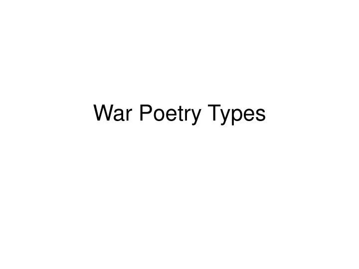 war poetry types