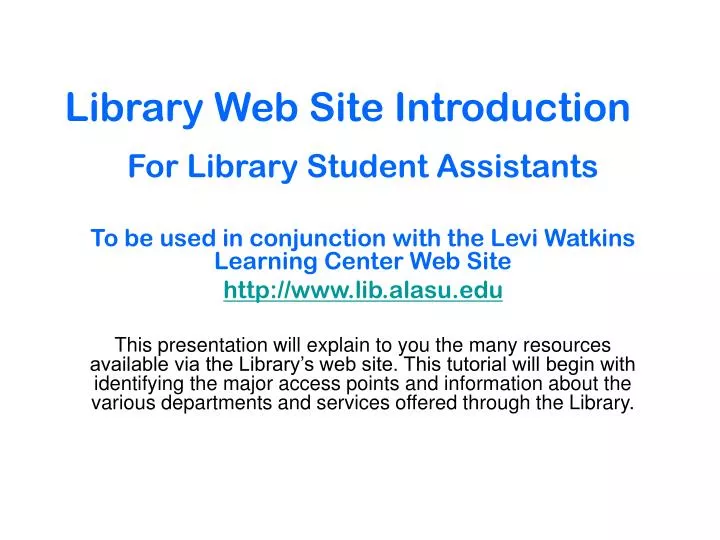 library web site introduction