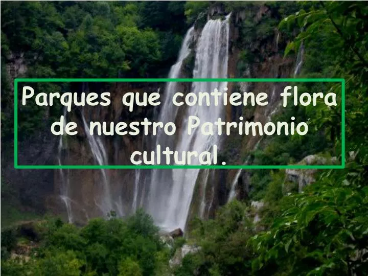 parques que contiene flora de nuestro patrimonio cultural