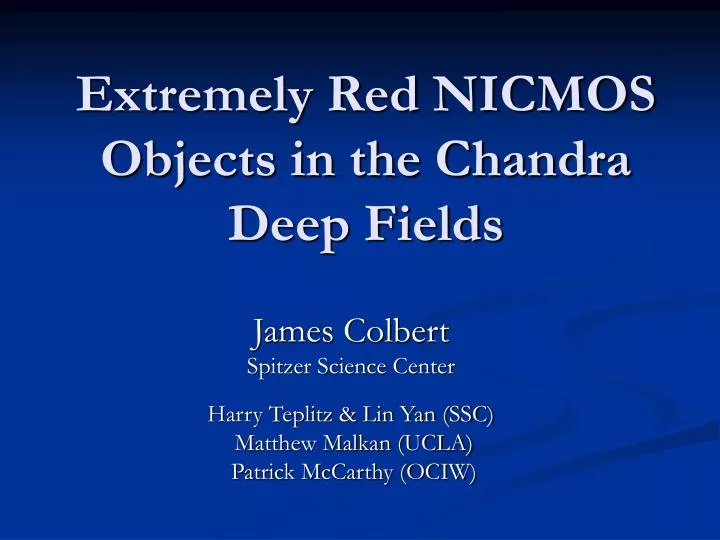 extremely red nicmos objects in the chandra deep fields