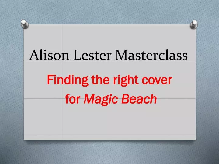 alison lester masterclass