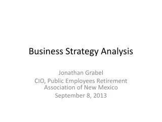 Business Strategy Analysis