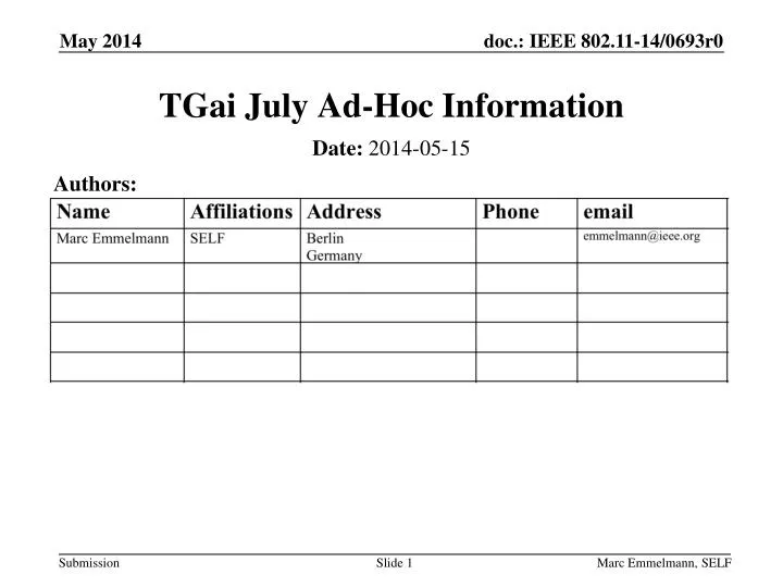 tgai july ad hoc information