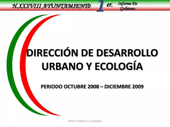 direcci n de desarrollo urbano y ecolog a periodo octubre 2008 diciembre 2009