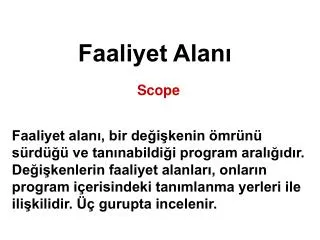 faaliyet alan