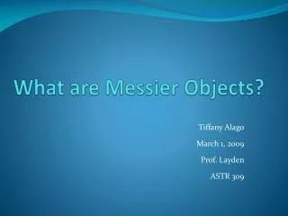 What are Messier Objects?