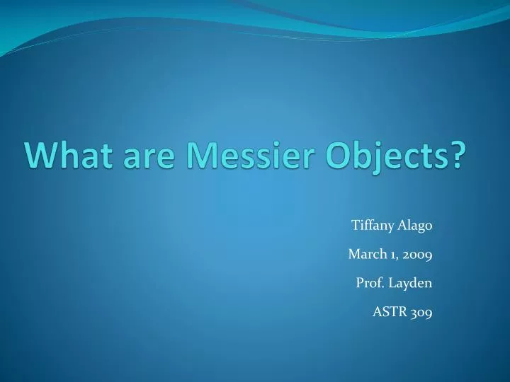 what are messier objects