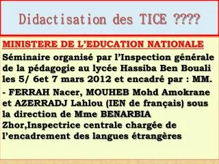 didactisation des tice