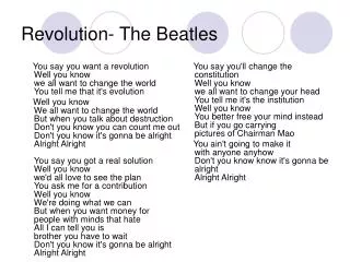 Revolution- The Beatles