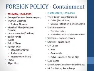 FOREIGN POLICY - Containment