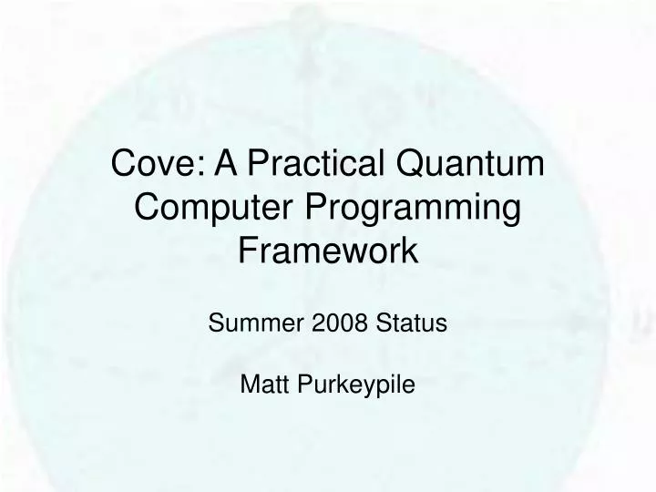 cove a practical quantum computer programming framework
