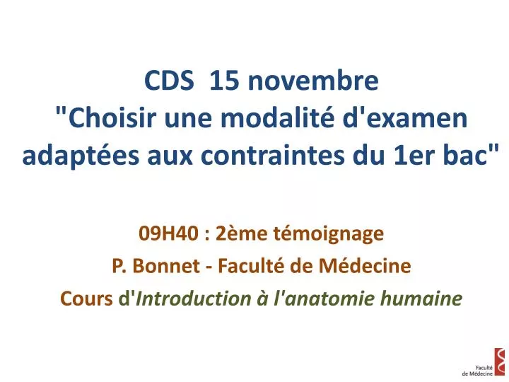 cds 15 novembre choisir une modalit d examen adapt es aux contraintes du 1er bac