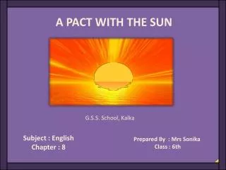 Subject : English Chapter : 8
