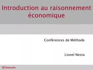 introduction au raisonnement conomique