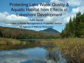 Protecting Lake Water Quality &amp; Aquatic Habitat from Effects of Lakeshore Development