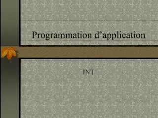 programmation d application