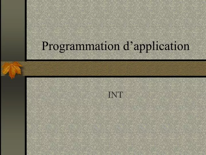 programmation d application