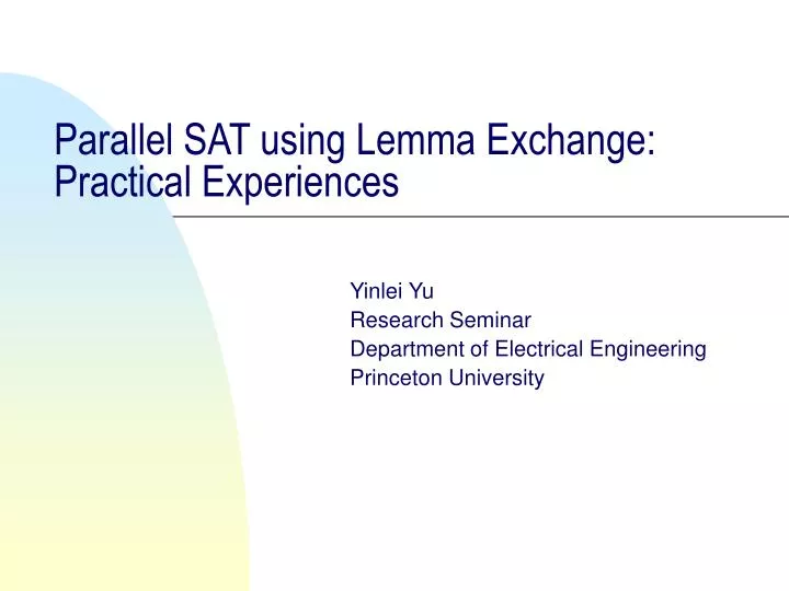 parallel sat using lemma exchange practical experiences