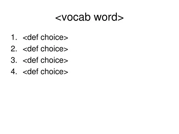 vocab word