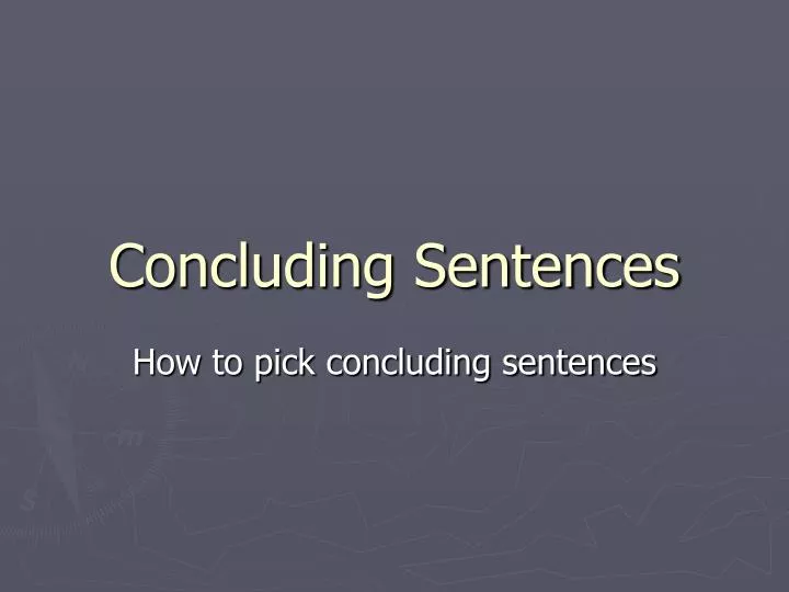 concluding sentences