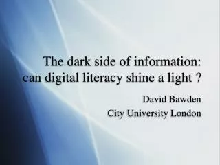 The dark side of information: can digital literacy shine a light ?