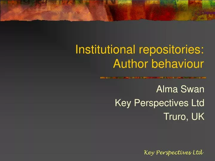 institutional repositories author behaviour