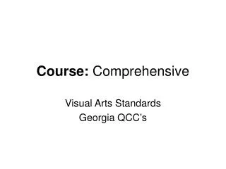 Course: Comprehensive