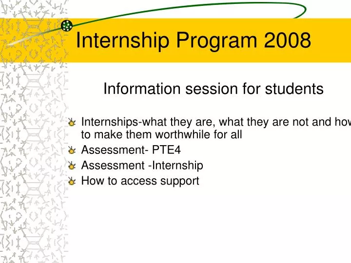 internship program 2008
