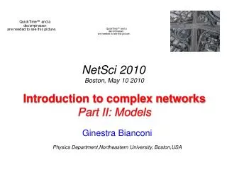 Introduction to complex networks Part II: Models