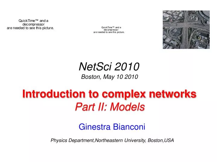 introduction to complex networks part ii models