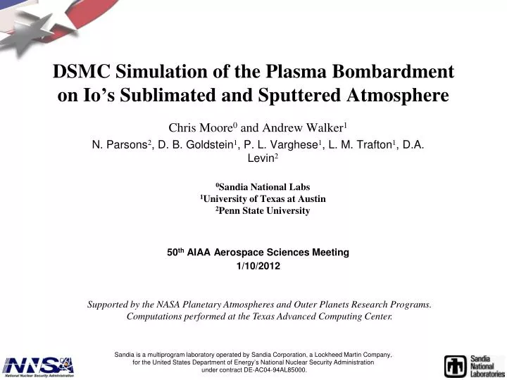 dsmc simulation of the plasma bombardment on io s sublimated and sputtered atmosphere