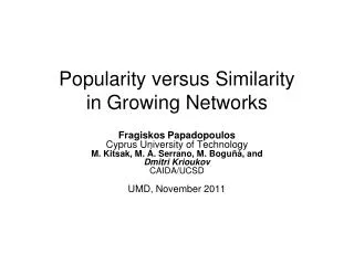 Popularity versus Similarity in Growing Networks