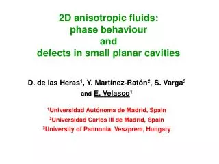 2D anisotropic fluids: phase behaviour and defects in small planar cavities