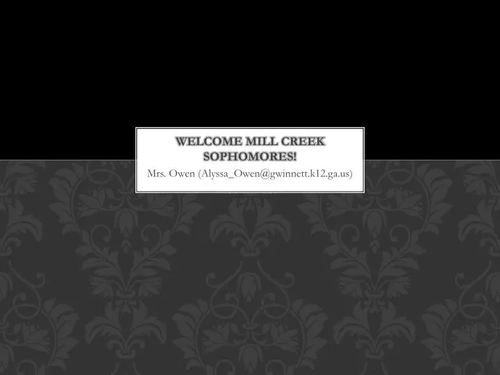 welcome mill creek sophomores