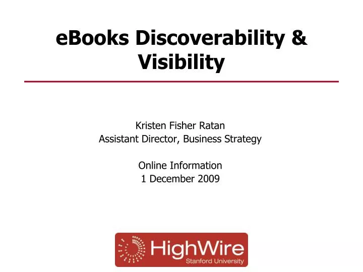 ebooks discoverability visibility