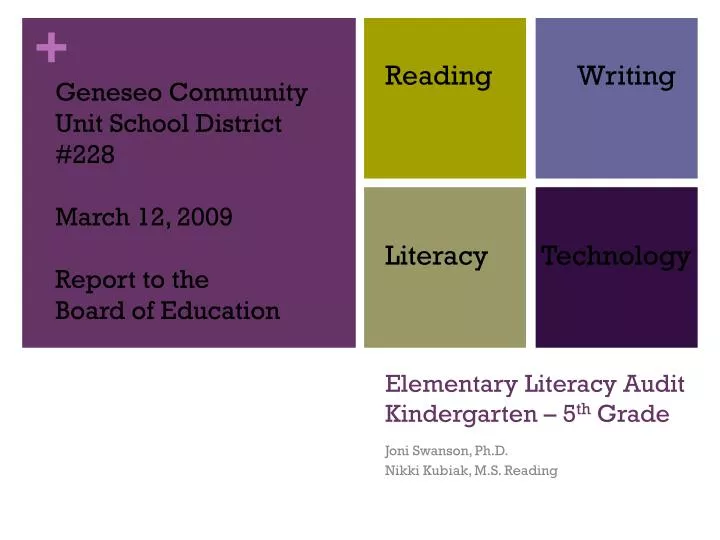 elementary literacy audit kindergarten 5 th grade
