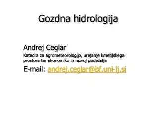 gozdna hidrologija