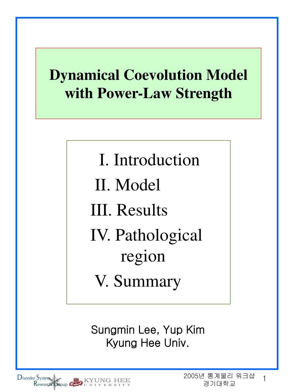 PPT - Dynamical Coevolution Model with Power-Law Strength PowerPoint ...