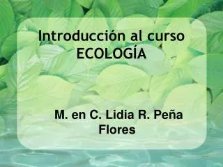 introducci n al curso ecolog a