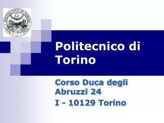 Politecnico di Torino