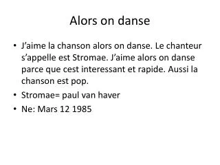 alors on danse