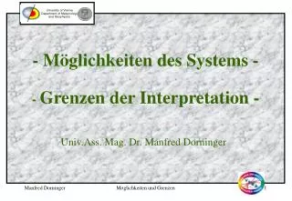m glichkeiten des systems grenzen der interpretation