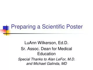 Preparing a Scientific Poster